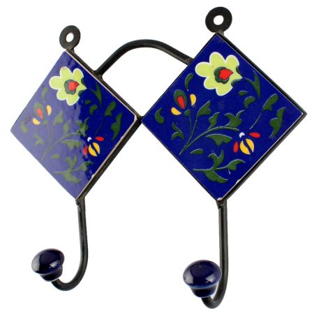 Navy Blue Ceramic Tile Hook Online